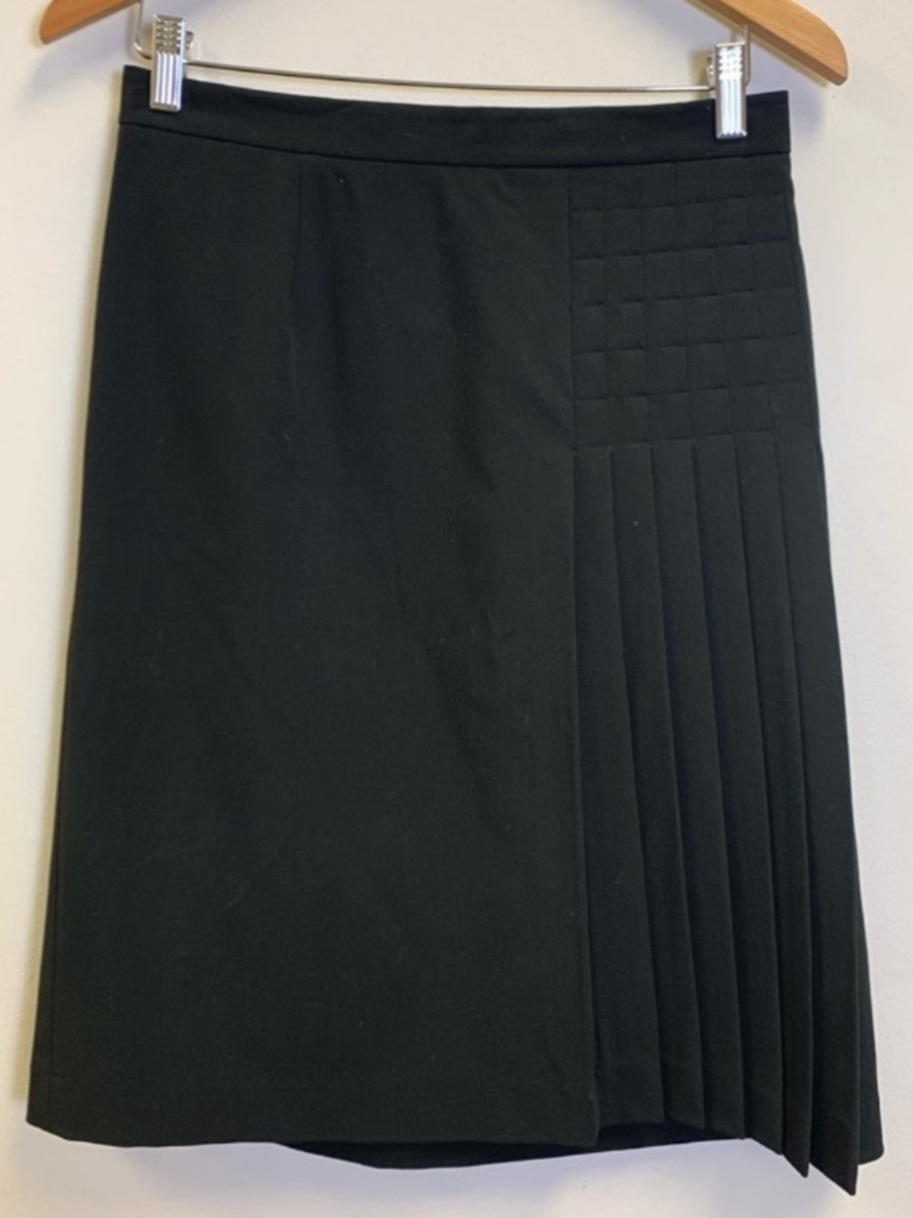 Grace Elements Black Midi Skirt with Pleated Panel